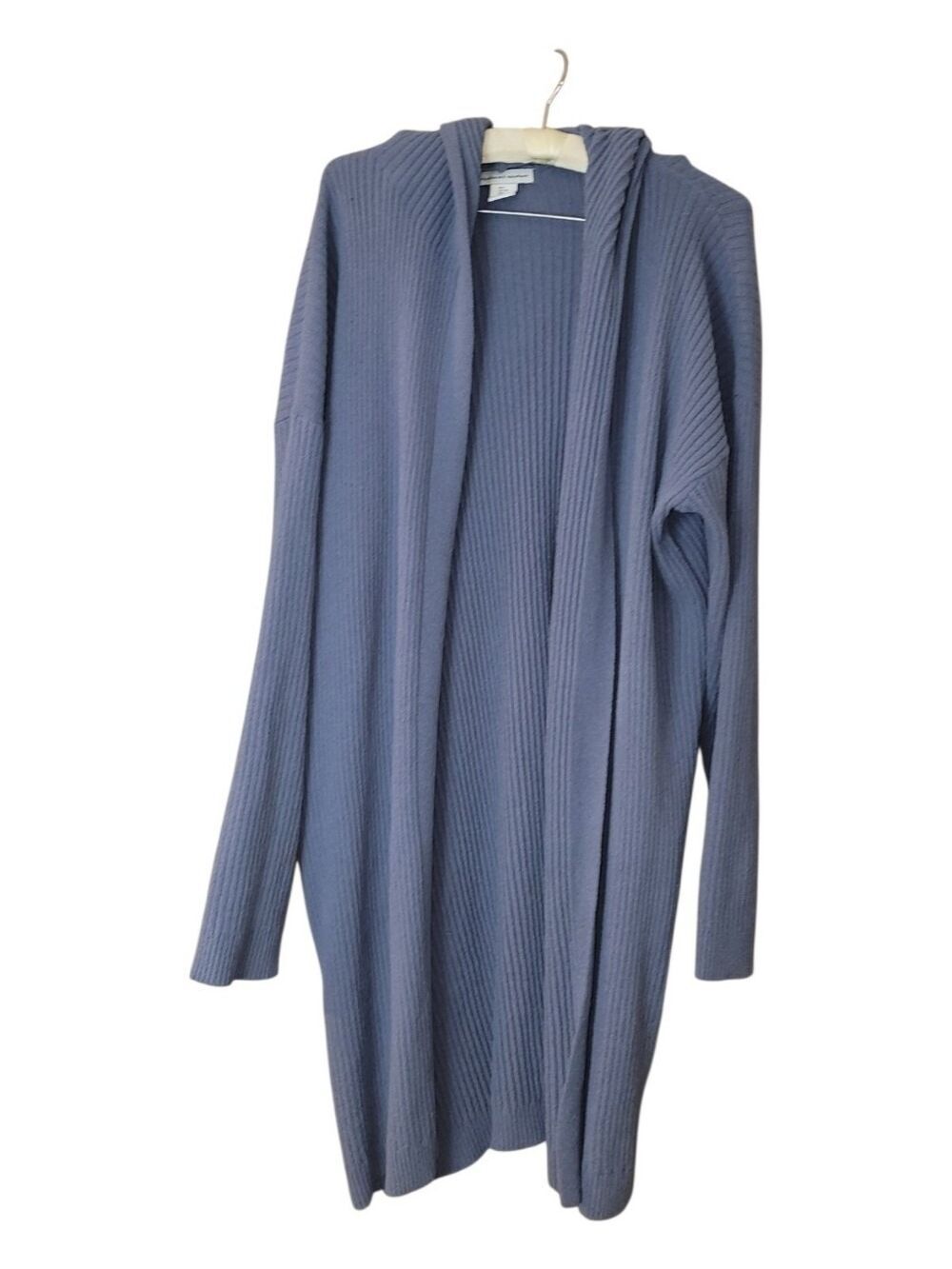 Cupcakes & Cadhmere Long Blue Hooded Ribbed Super Soft Cardigan Cozy L